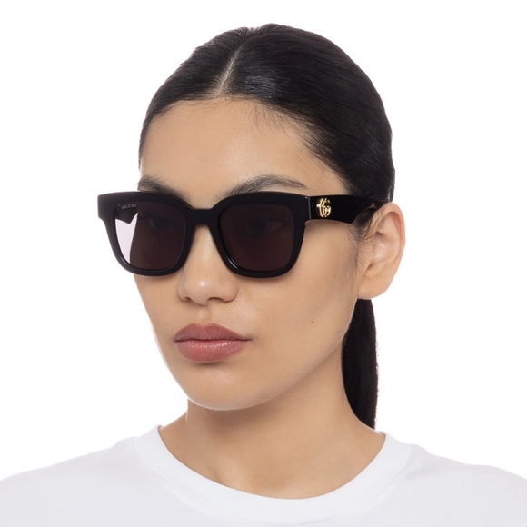 NEW GUCCI SQUARE SUNGLASSES GG0998S 001 WOMEN’S GUCCI GG0998S BLACK EYEWEAR - Picture 2 of 12